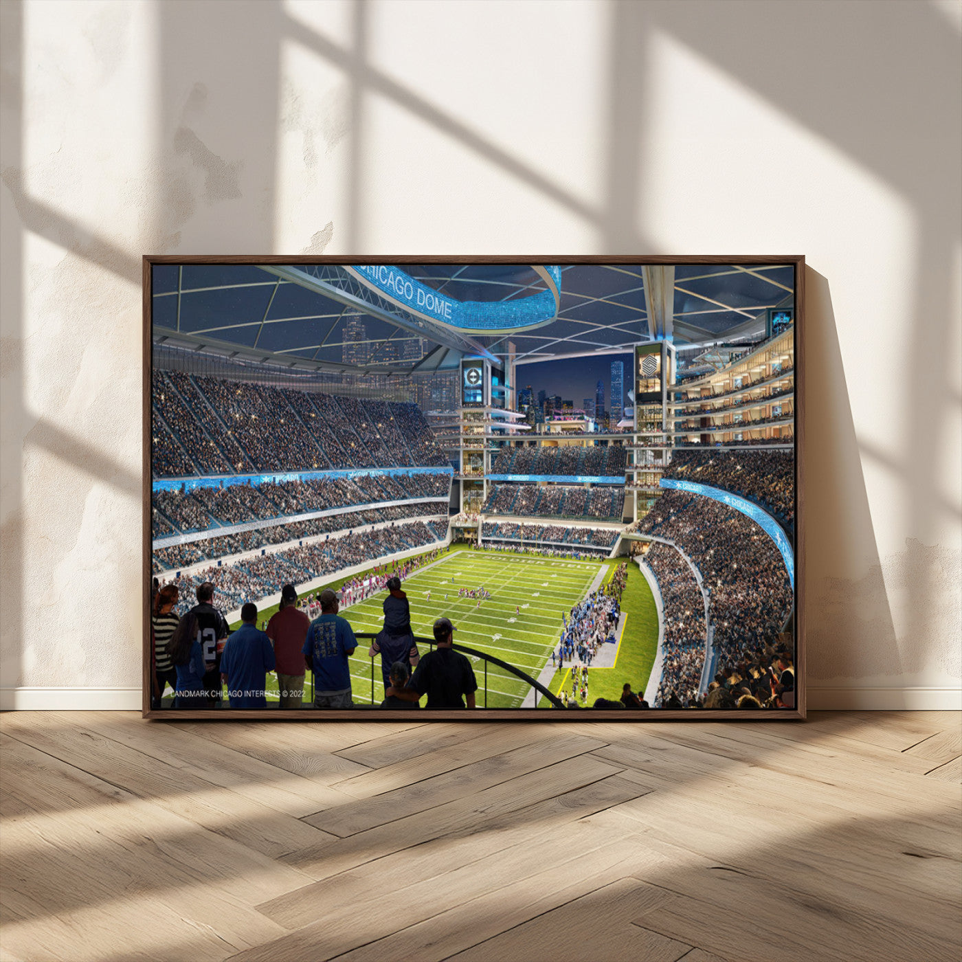 MGV-FC-36X24 - Chicago Bears Soldiers Field Wall Art Canvas Print – Framed Football Stadium Artwork for Sports