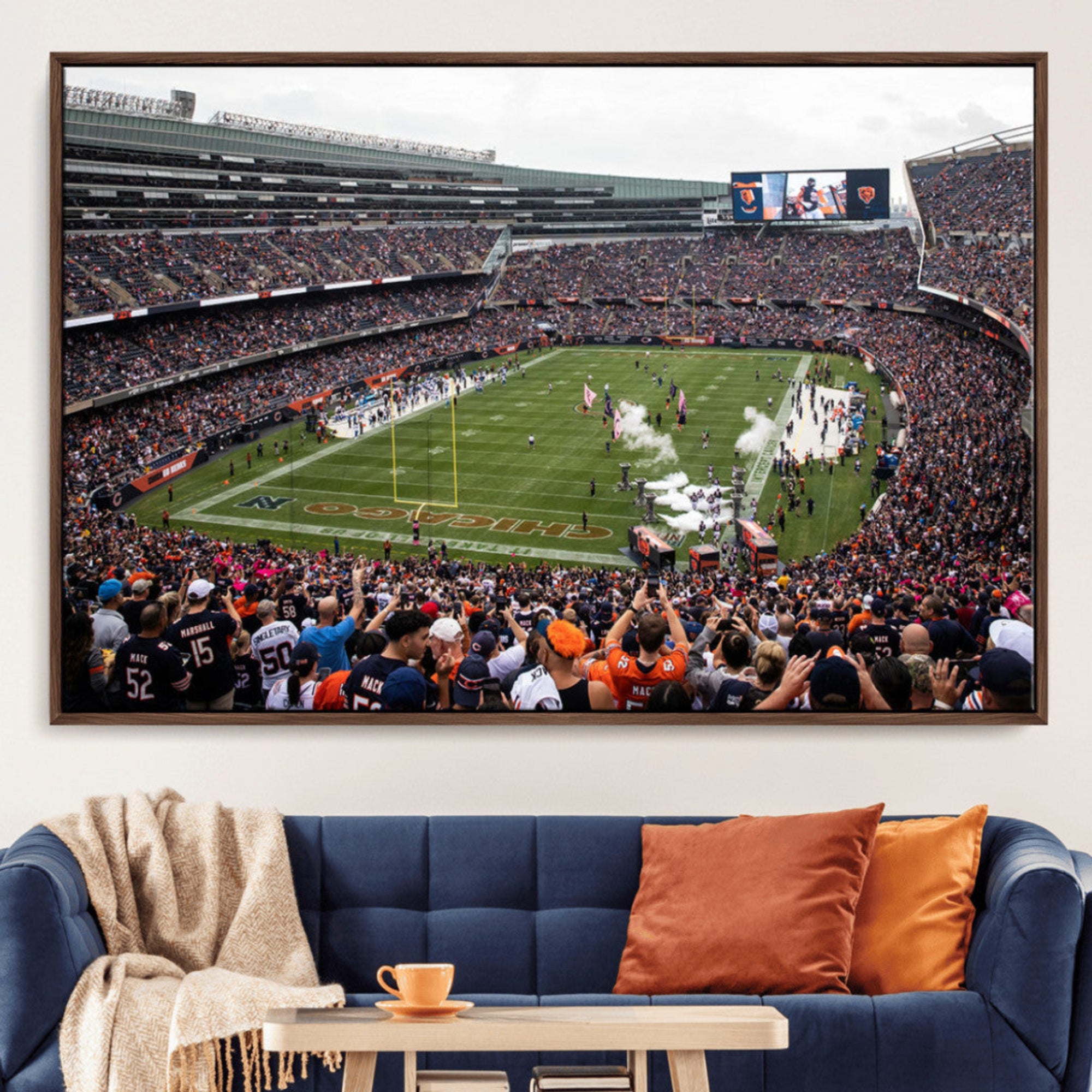 18347149-MGV-CV-36X24-Chicago Bears Soldier Field Wall Art Canvas Print – Framed NFL Football Stadium Action Crowd Scene for home, office