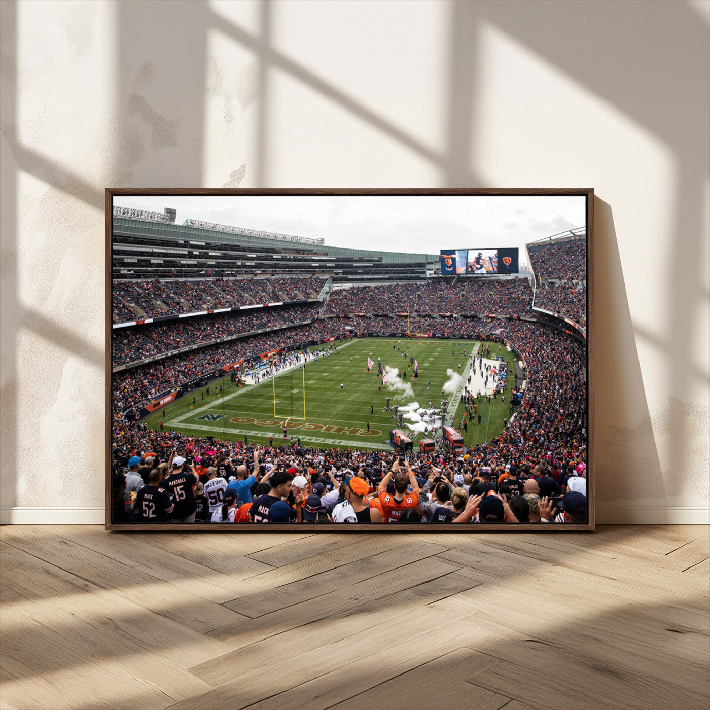 MGV-FC-36X24 - Chicago Bears Soldiers Field Wall Art Canvas Print – Framed Football Stadium Artwork for Sports