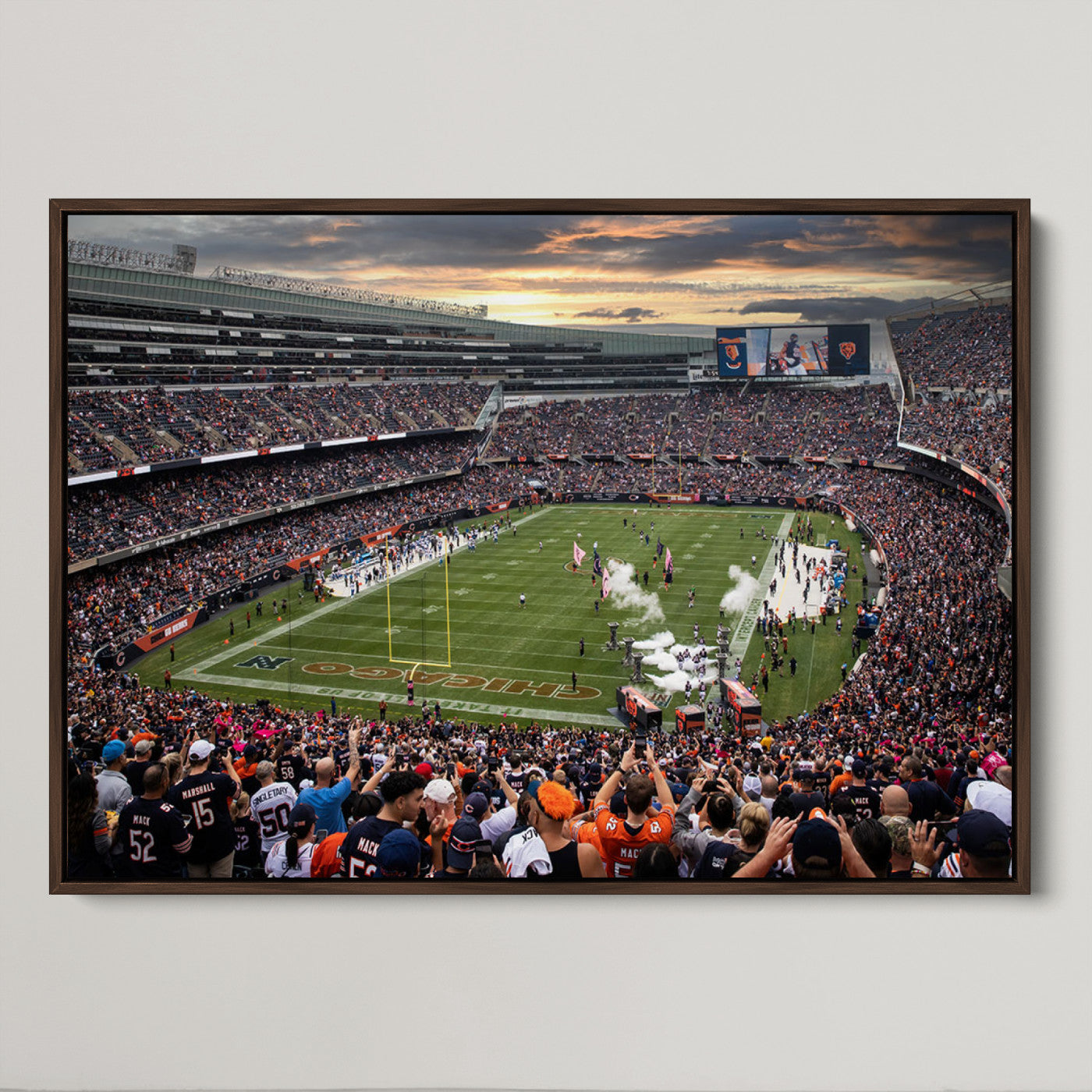 87578930-MGV-CV-36X24-Chicago Bears Soldiers Field Wall Art Canvas Print – Framed Football Stadium Artwork for Sports Fans, Soldier Field Skyline Canvas Decor for Game Room or Man Cave