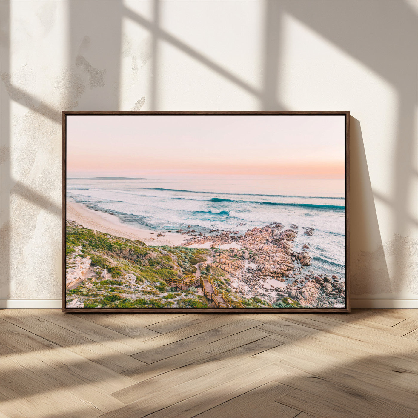 27332135-MGV-CV-36X24-Coastal Cliffside Canvas Wall Art Print, Ocean Shore Landscape Decor, Large Scenic Beach Canvas for Living Room or Office 1 Panel Wrapped Canvas