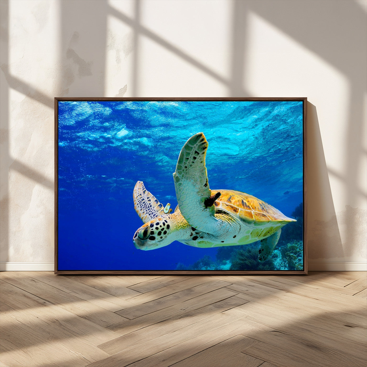 -Sea Turtle Wall Art Canvas Print, Sea life in the Ocean Wall Art Printing