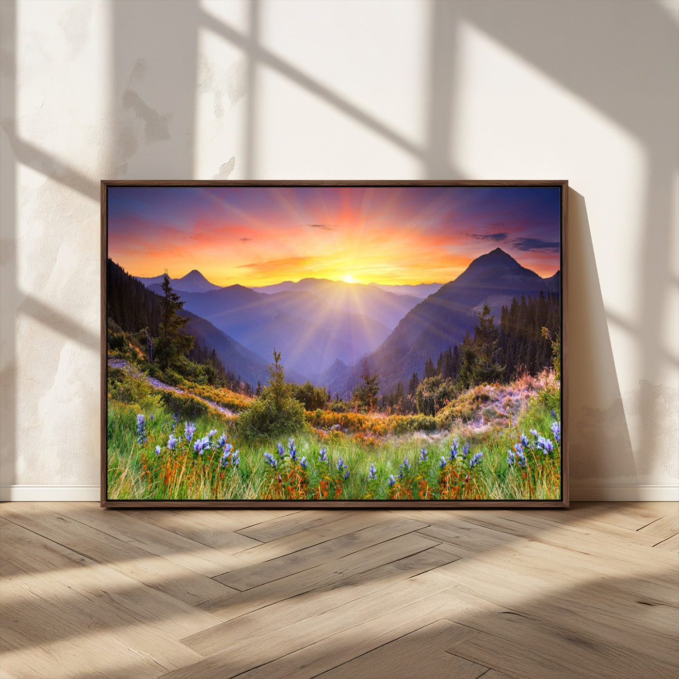 MGV-FC-36X24 - Mountain and Spring Wall Art Canvas Print