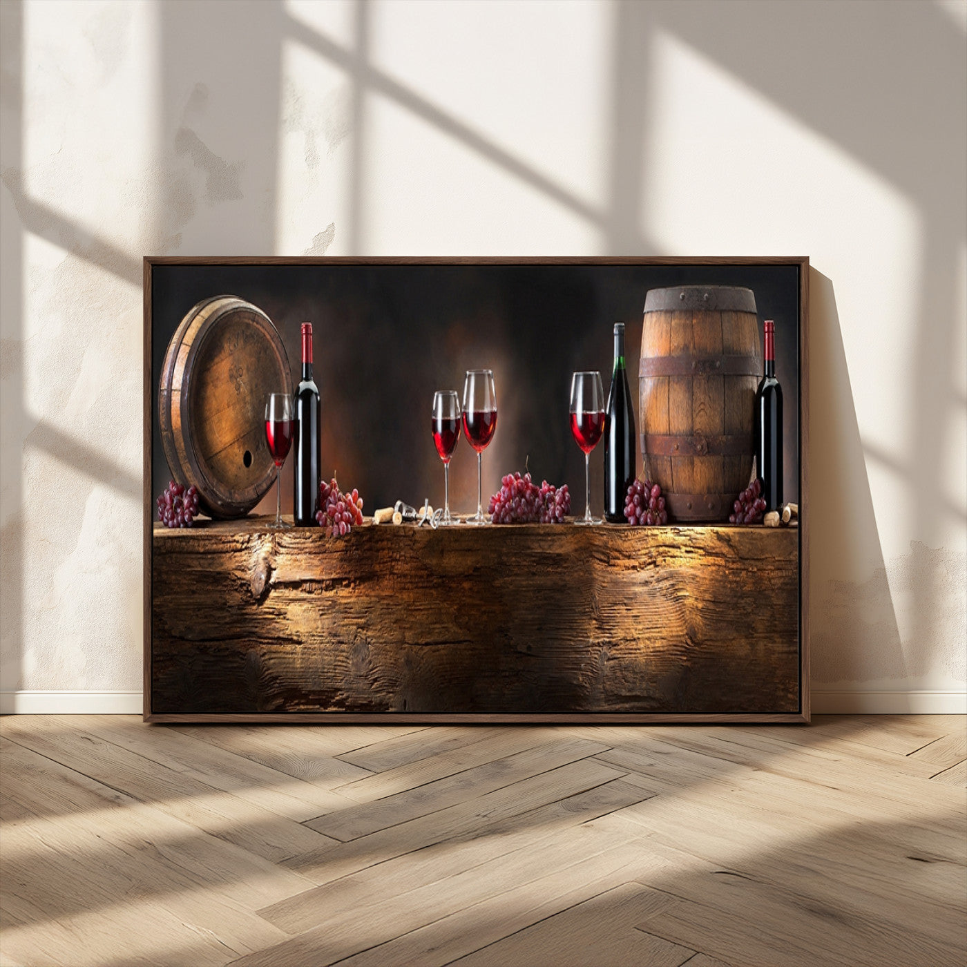 MGV-FC-36X24 - Wine and Barrels Wall Art Canvas Print