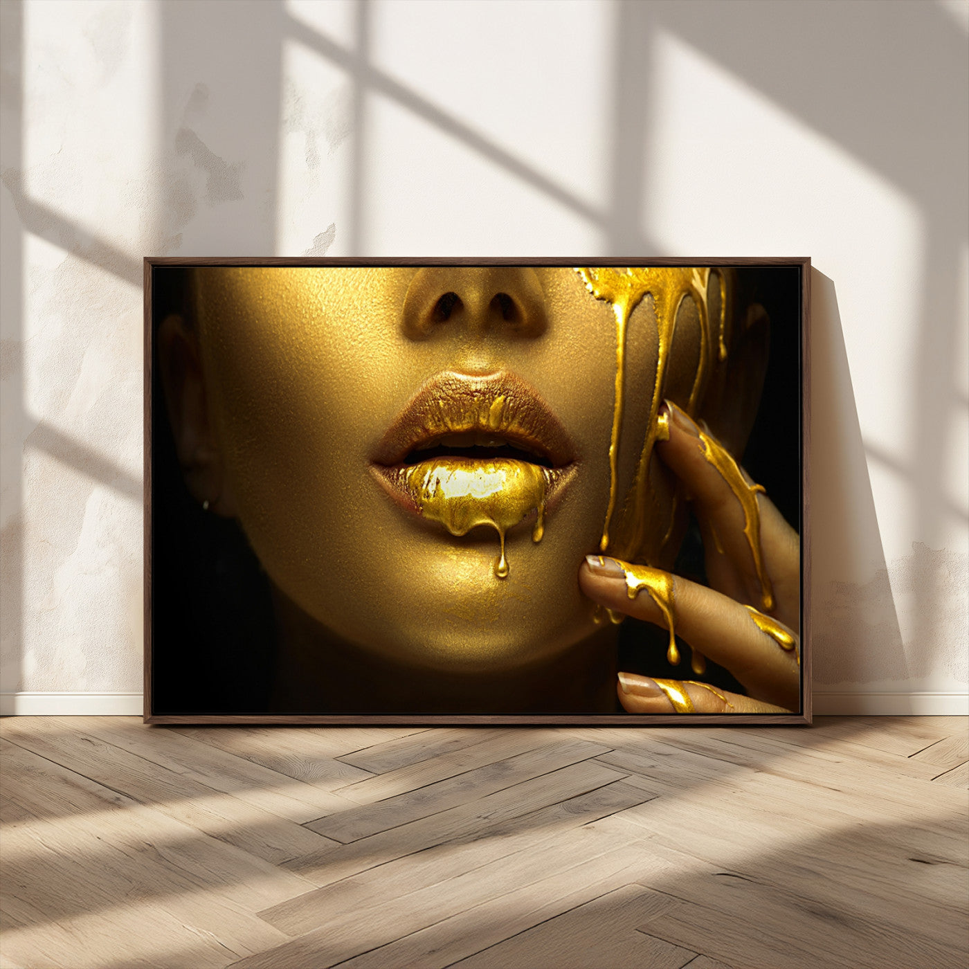 -Gold and Women Wall Art Canvas Print