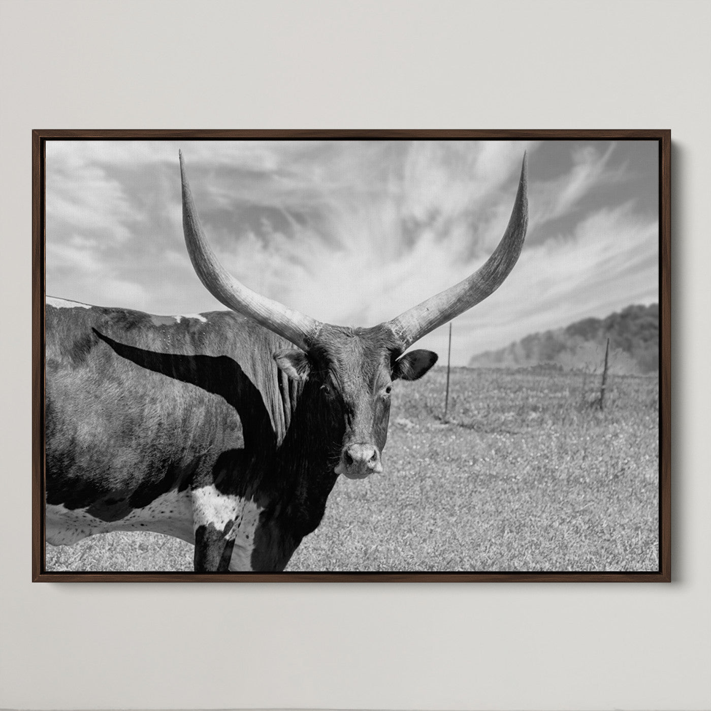 30017-MGV-CV-36X24-Cattle Wall Art Longhorn Cow Canvas Print