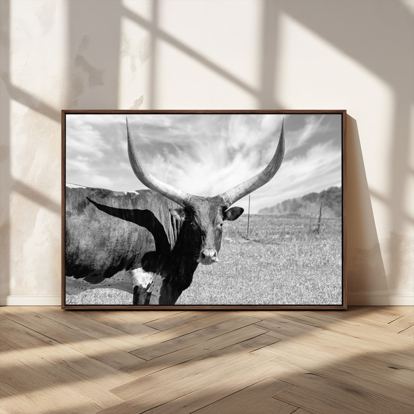 MGV-FC-36X24 - Cattle Wall Art Longhorn Cow Canvas Print