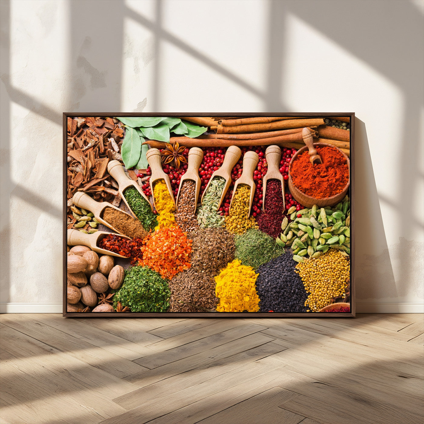 MGV-FC-36X24 - Herbs and Spices Art Canvas Print for Kitchen Kitchen, Dining Room Wall Decor