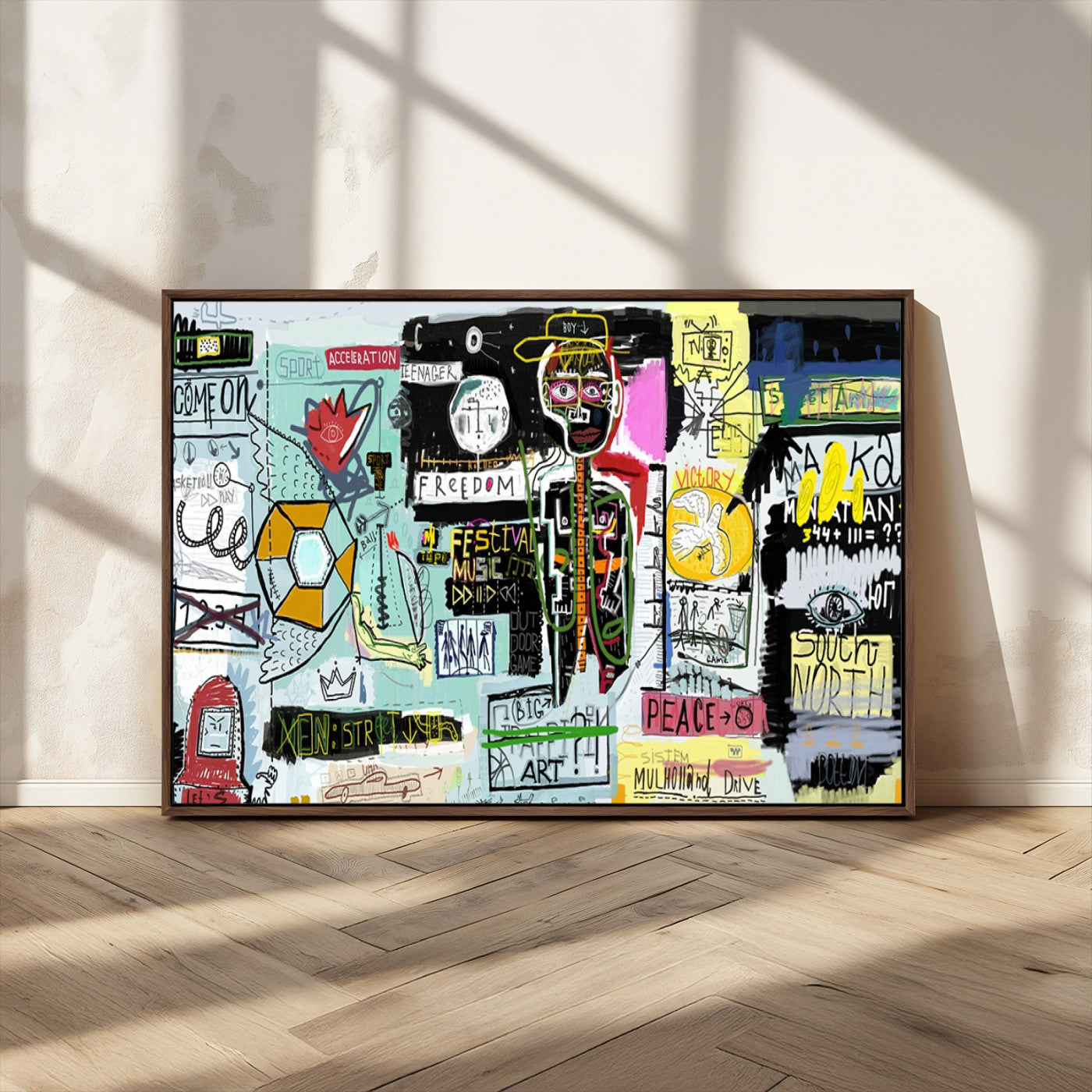 MGV-FC-36X24 - Abstract Graffiti Canvas Street Art-Inspired Graffiti Triptych Canvas – Modern Abstract Wall Art for