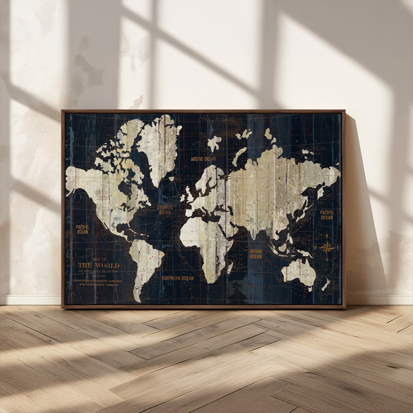 MGV-FC-36X24 - Push Pin World Map Canvas Print – Framed Wall Art for Couples to Track Their Travels – Anniversary