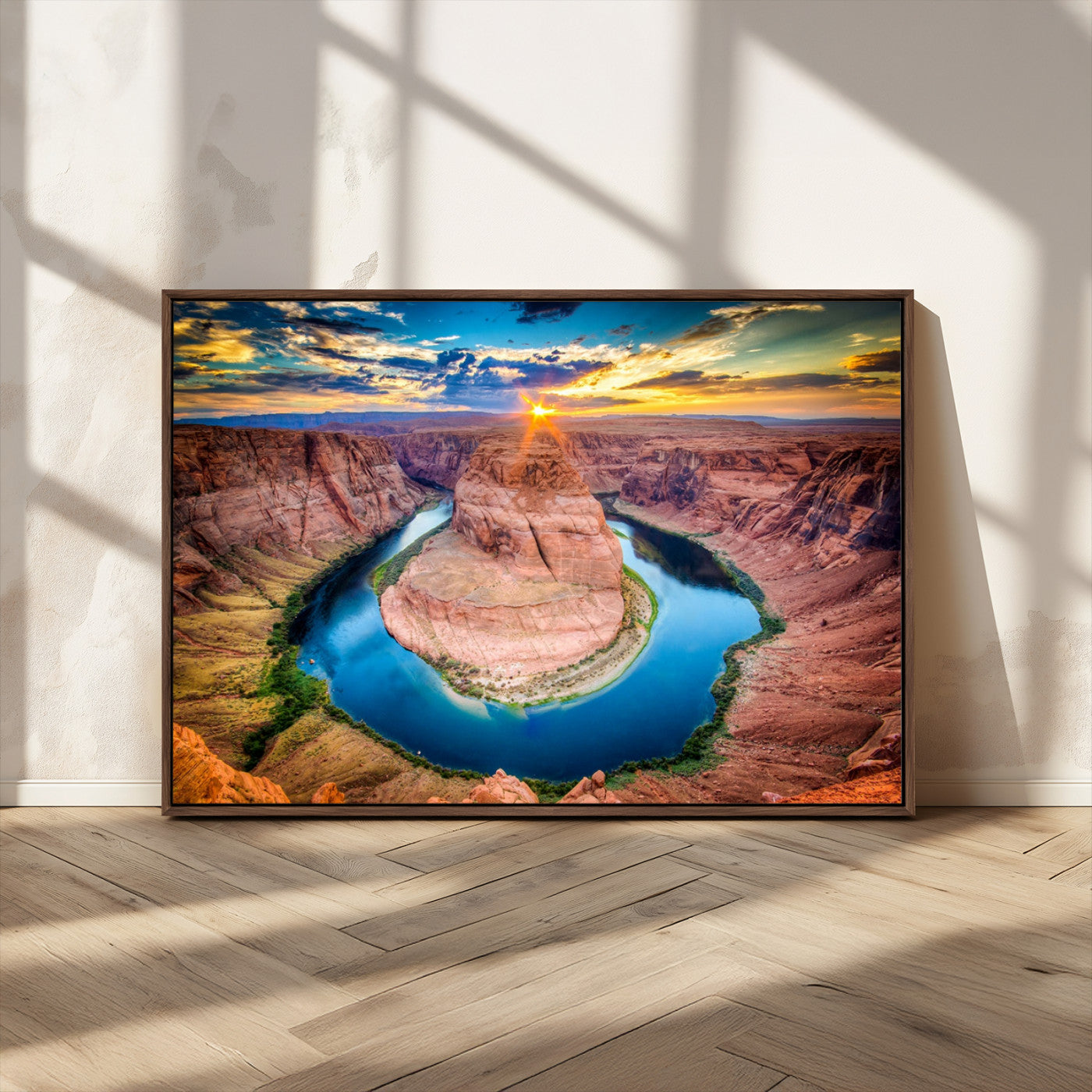 MGV-FC-36X24 - Sunset on the Horseshoe Bend Grand Canyon, Horseshoe Bend Grand Canyon Canvas Wall Art Print