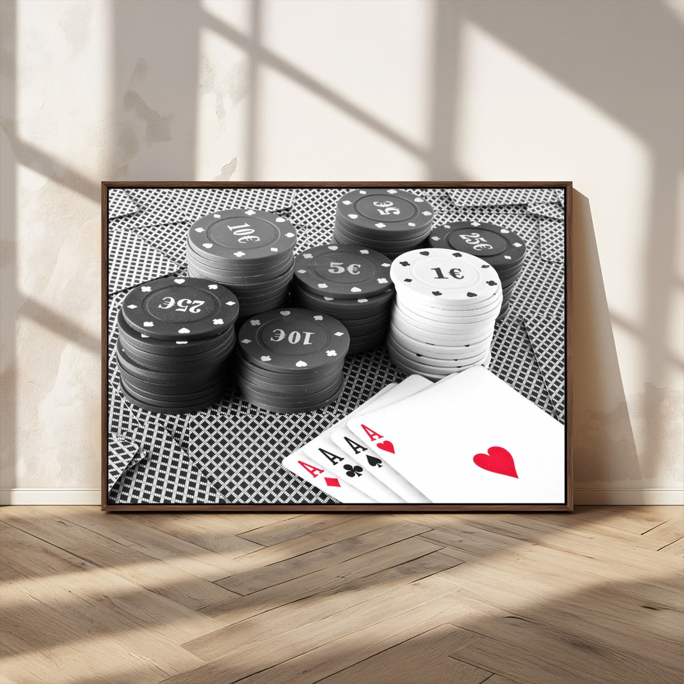 MGV-FC-36X24 - Poker Game Cards Wall Art Canvas, Multi Panel Wall Art Canvas Print
