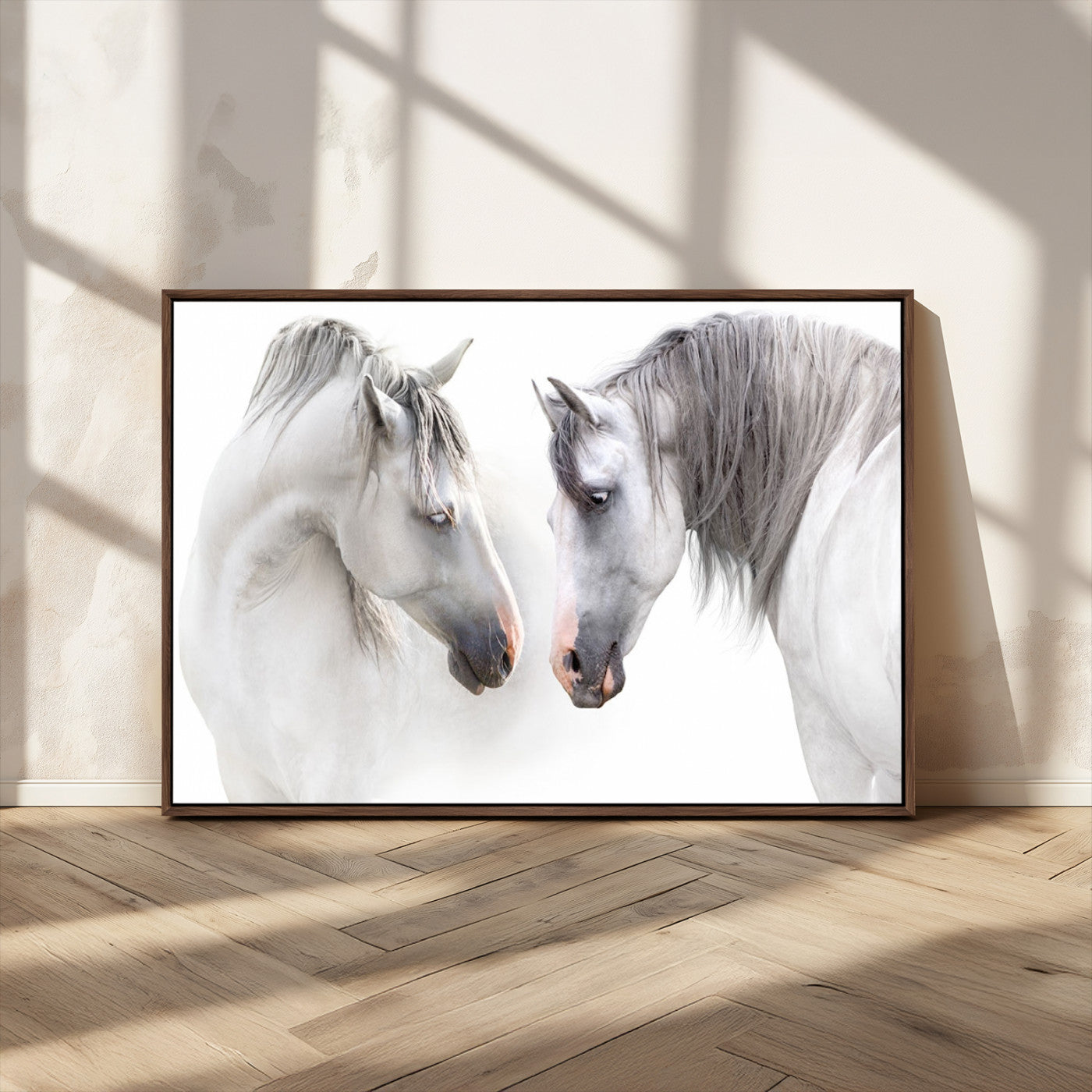 MGV-FC-36X24 - White Horse Wall Art Animal Canvas Print