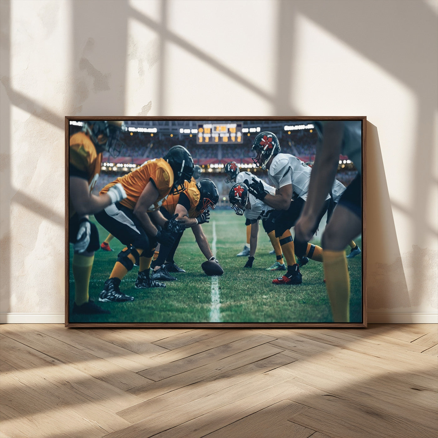 -American Football Playing Wall Art Canvas Print