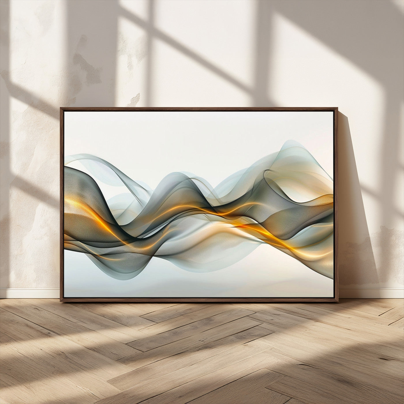 -Abstract Wave Canvas Wall Art – Fluid Contemporary Elegance in Motion – Ready to Hang