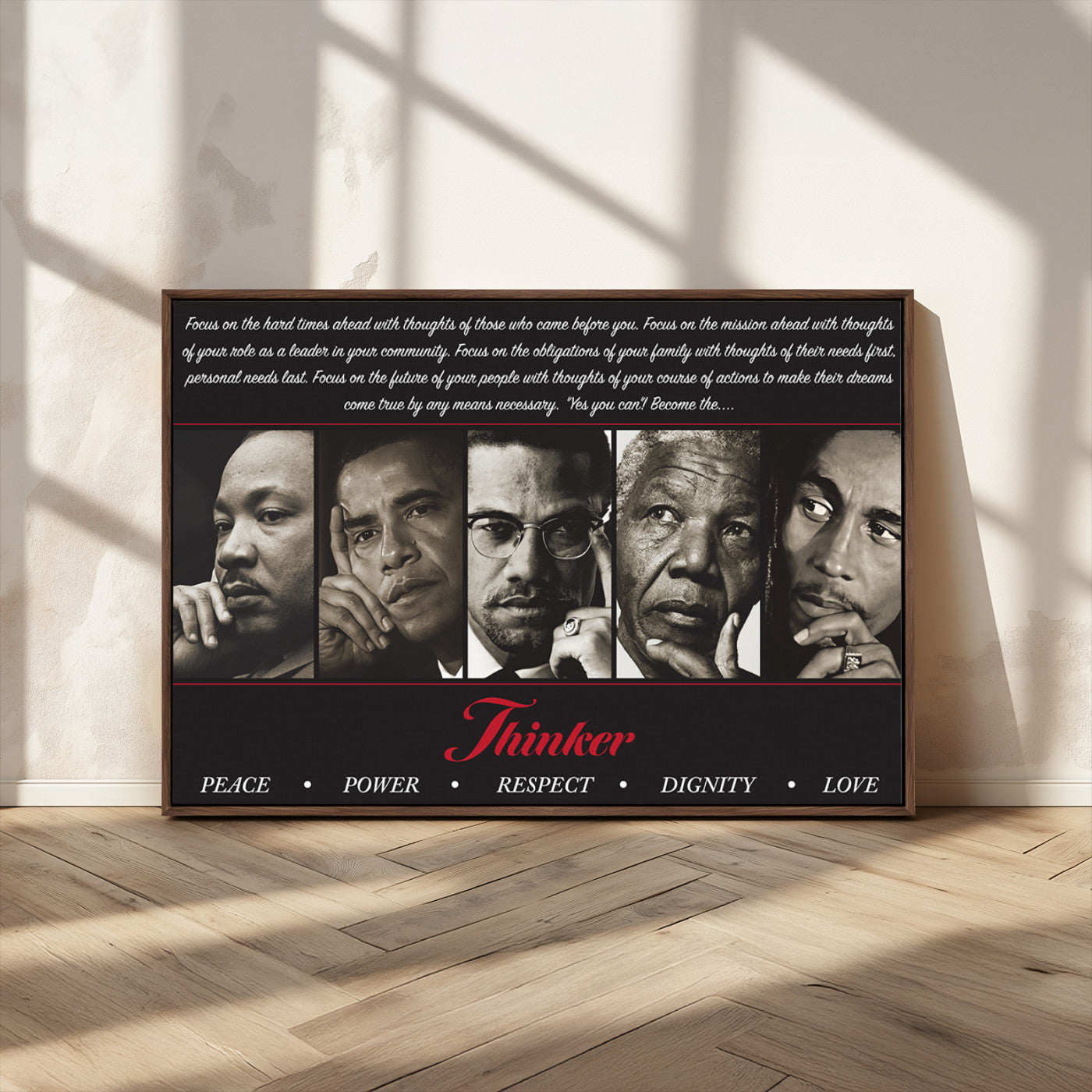 MGV-FC-36X24 - Thinkers of Wall Art Canvas Print - Inspirational Wall Art Featuring Icons of Peace, Power, and