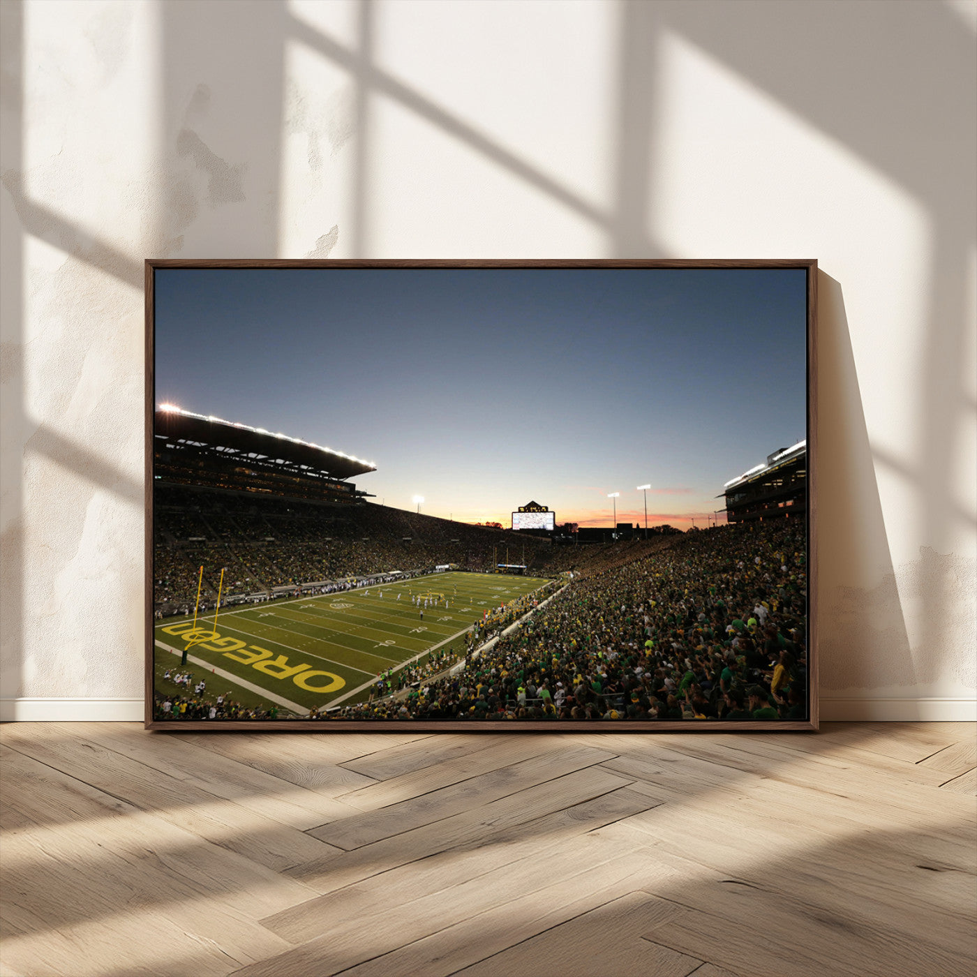 MGV-FC-36X24 - Oregon Ducks Football Team Print - Eugene Autzen Stadium Wall Art Canvas Print