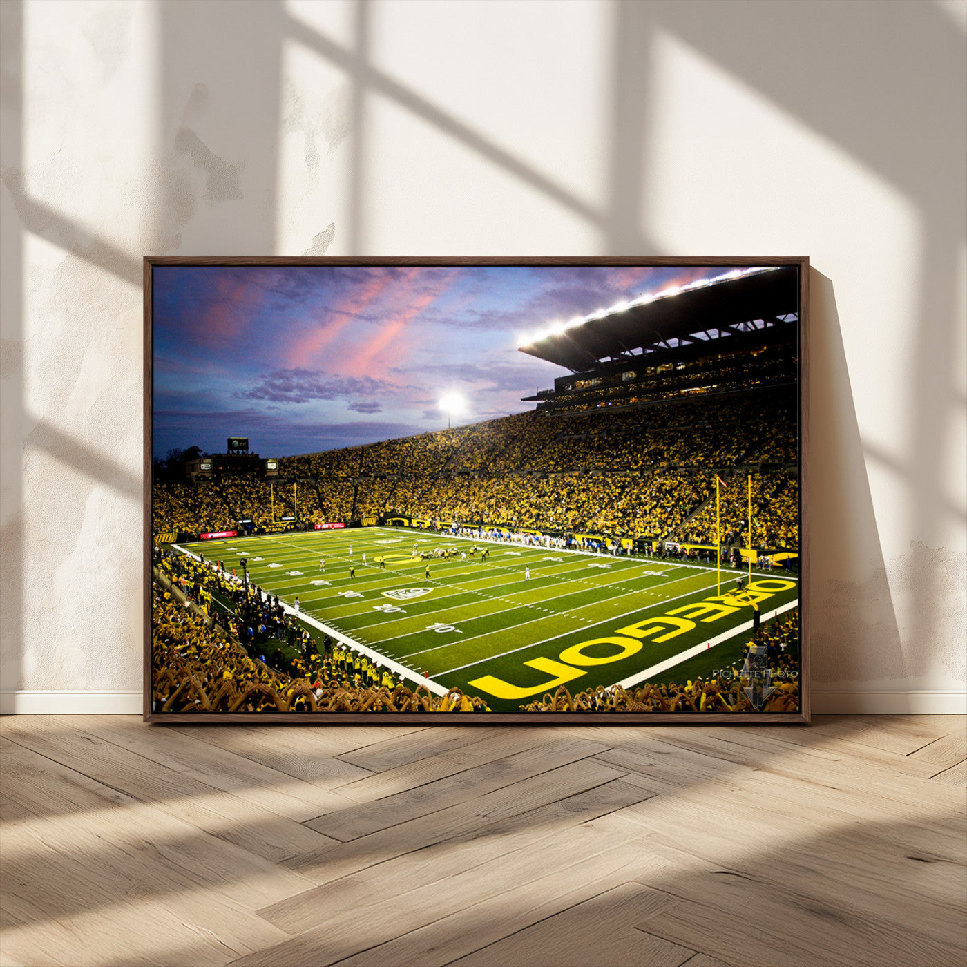 MGV-FC-36X24 - University of Oregon Ducks Football Team Print - Eugene Autzen Stadium Wall Art Canvas Print