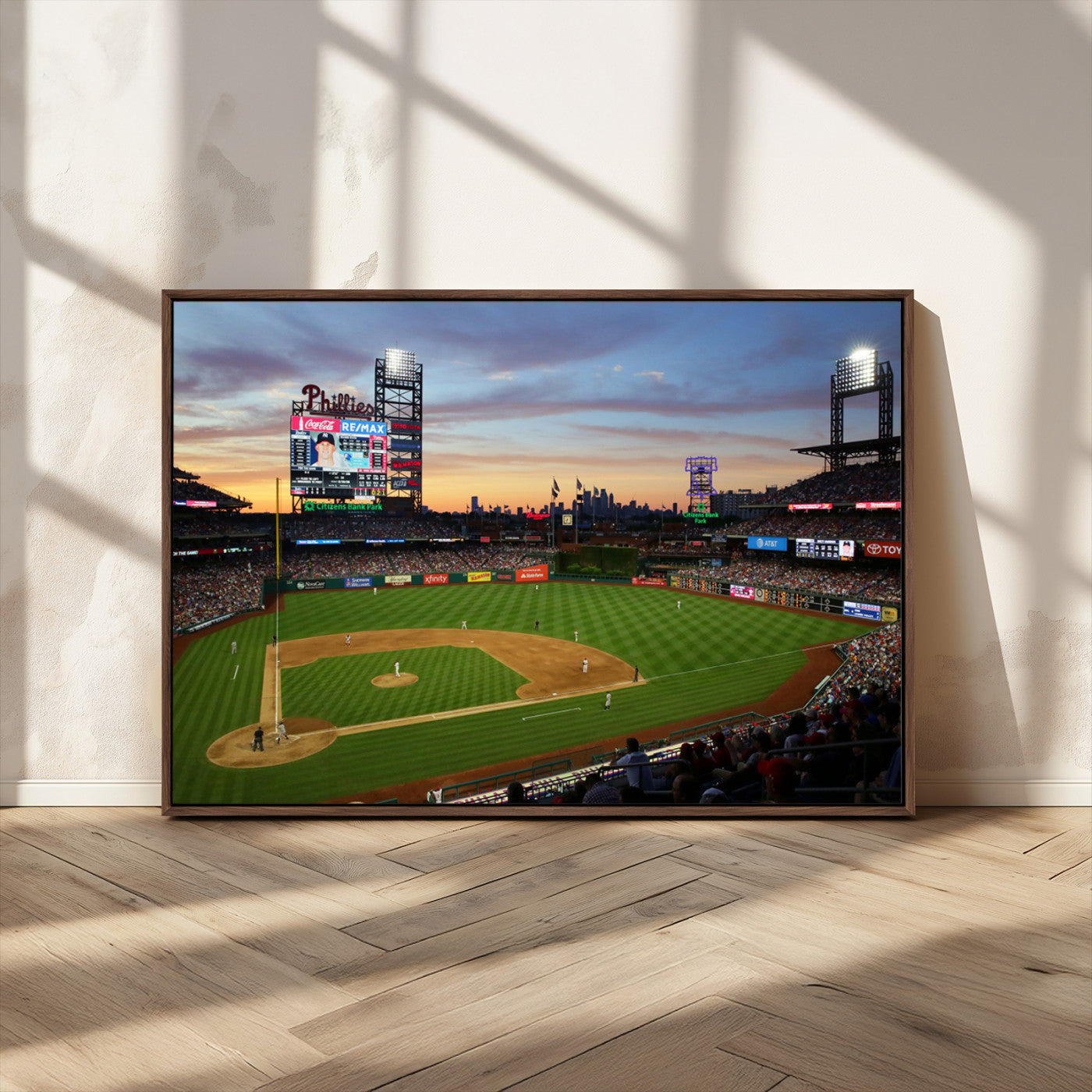 MGV-FC-36X24 - Citizens Bank Park Philadelphia Phillies Wall Art Canvas | 3-Panel Canvas Print of Phillies Stadium