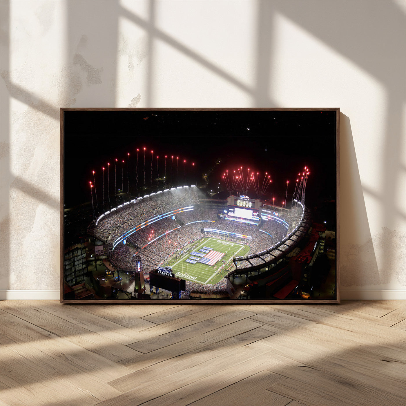 MGV-FC-36X24 - New England Patriots Team Print Wall Art- Foxborough Gillette Stadium Wall Art Canvas Print