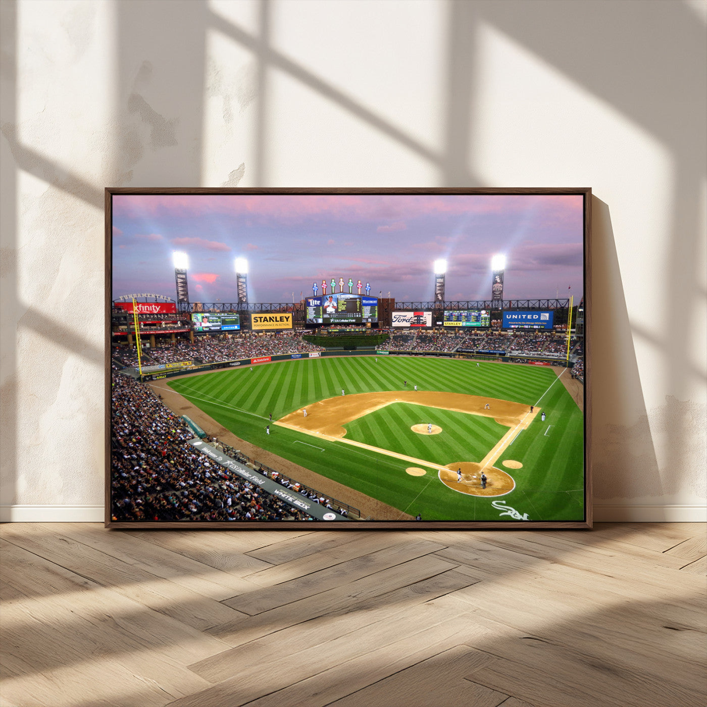 MGV-FC-36X24 - Chicago White Sox Baseball Team Print Canvas- Guaranteed Rate Field Stadium Wall Art Canvas Print