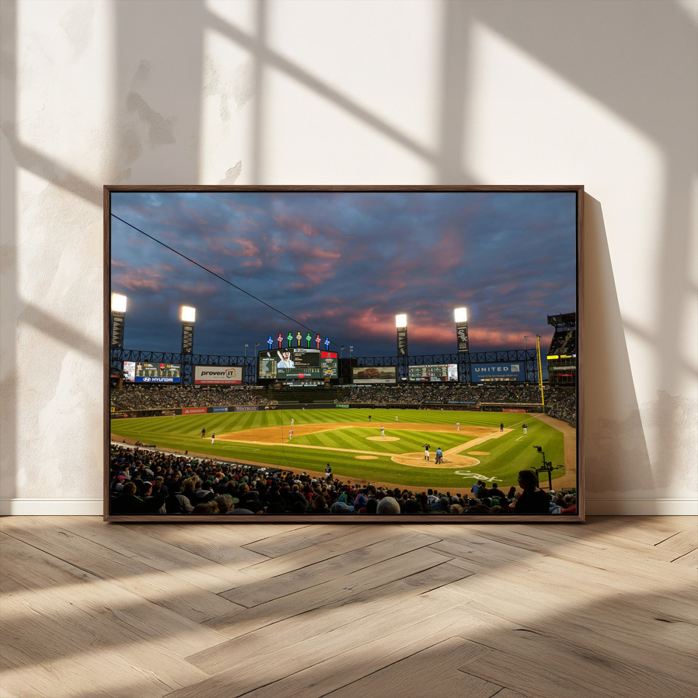 MGV-FC-36X24 - Chicago White Sox Baseball Team Print Canvas- Guaranteed Rate Field Stadium Wall Art Canvas Print
