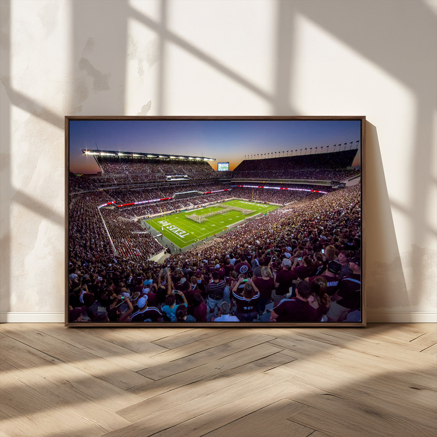 MGV-FC-36X24 - Texas A&M University Aggies Football Team Print - College Station Kyle Field Stadium Wall Art Canvas