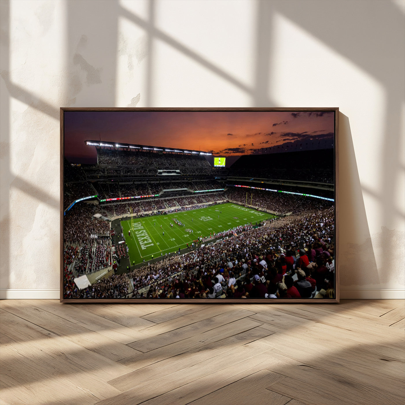 MGV-FC-36X24 - Texas A&M Aggies Football Team Print - College Station Kyle Field Stadium Wall Art Canvas Print
