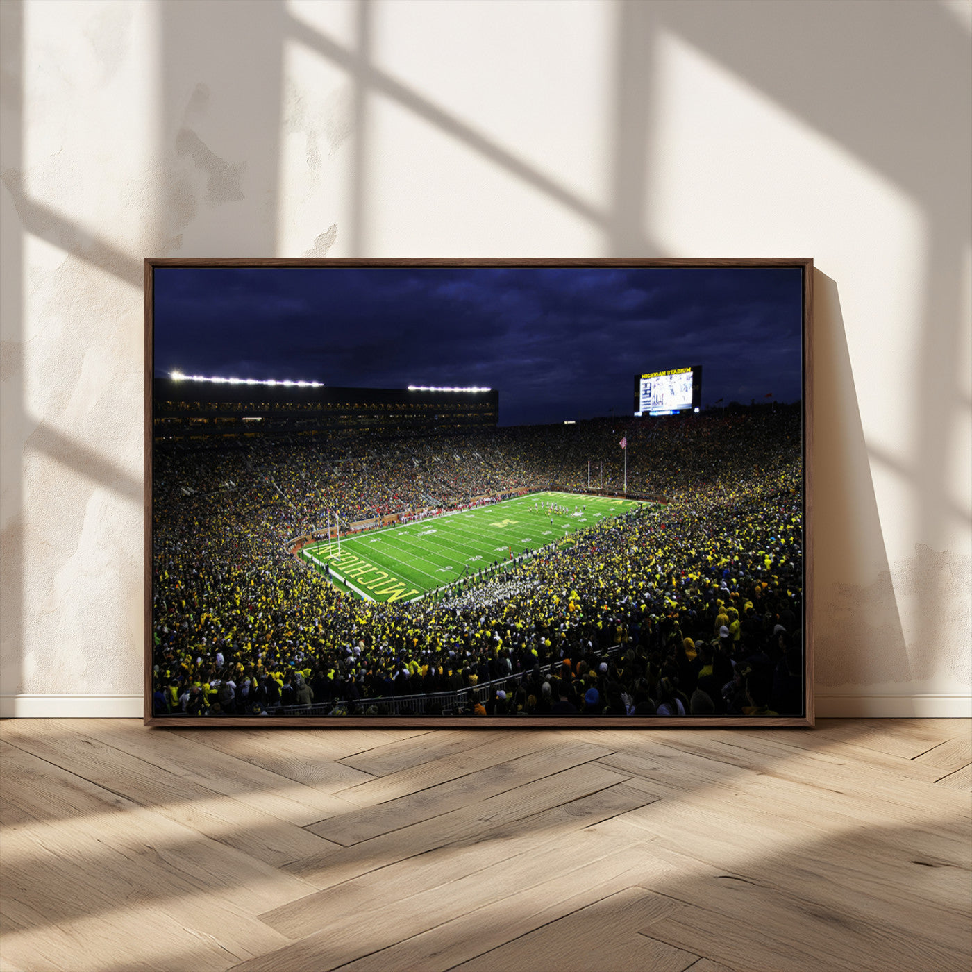 MGV-FC-36X24 - Michigan Wolverines Football Canvas Wall Decor, Football Team Print - Ann Arbor Michigan Stadium