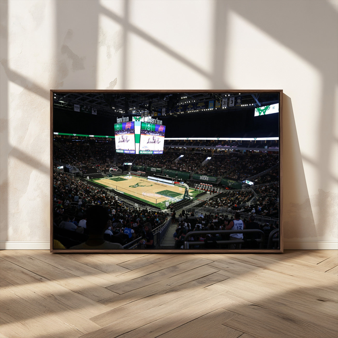 MGV-FC-36X24 - Milwaukee Bucks Basketball Print - Fiserv Forum Stadium Wall Art Canvas Print