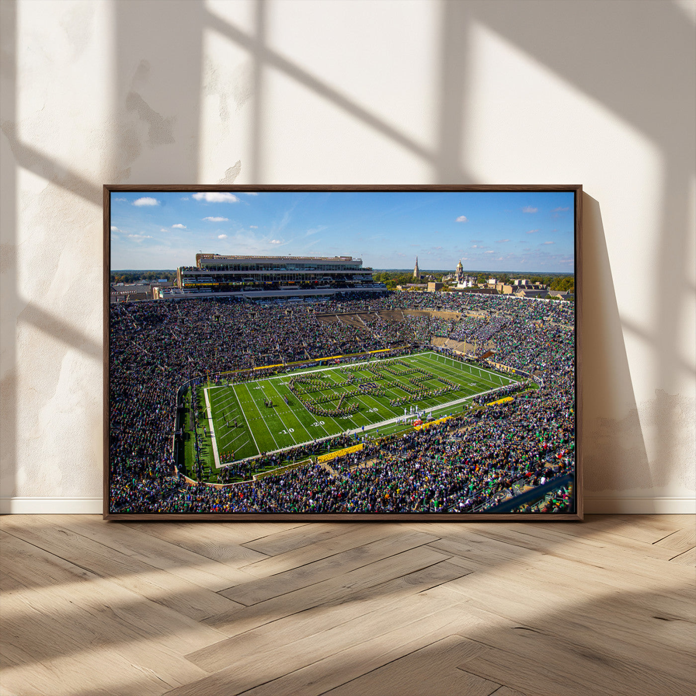 MGV-FC-36X24 - Notre Dame Fighting Irish Football Team Print - Notre Dame Stadium Wall Art Canvas Print