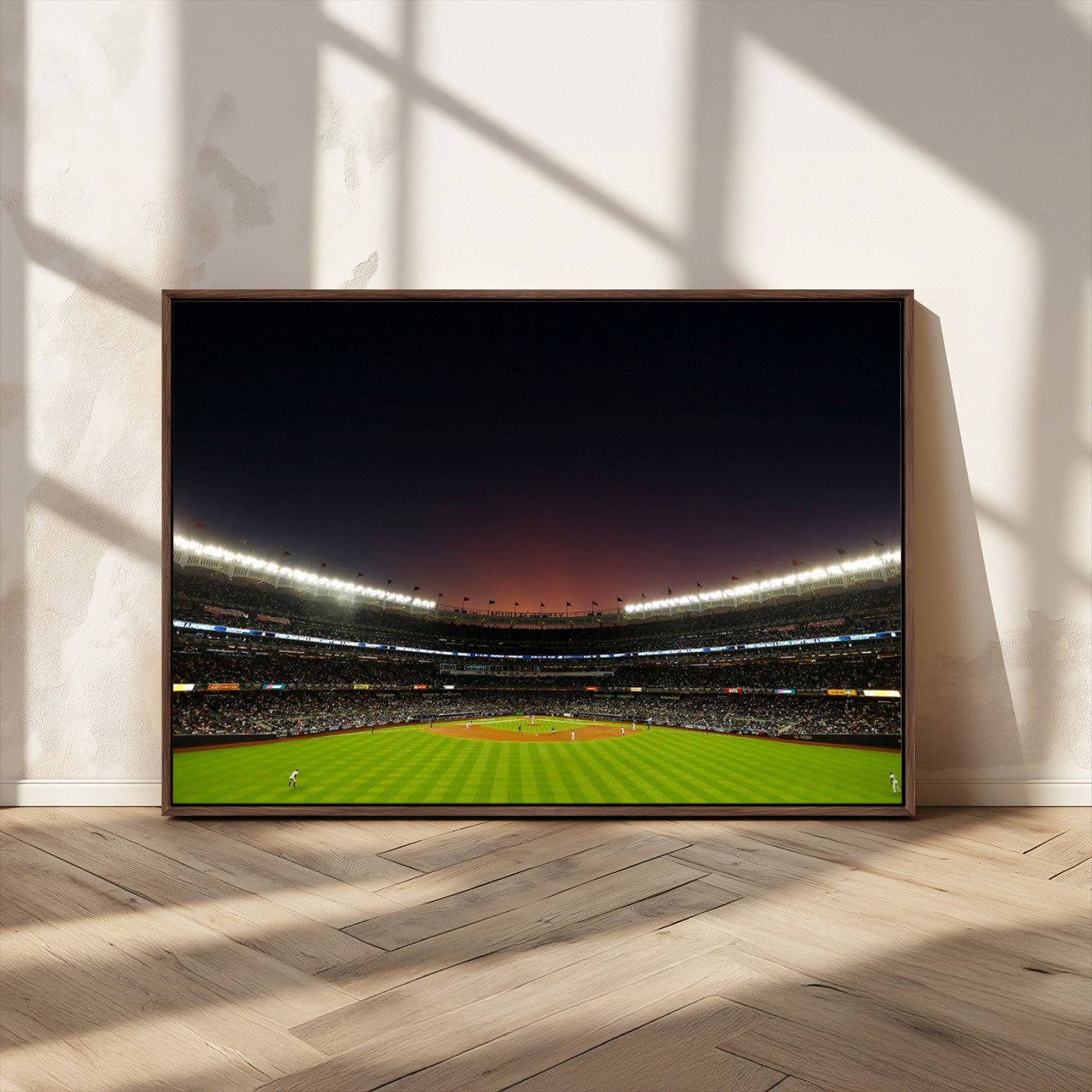 MGV-FC-36X24 - Yankee Stadium Night Game Triple Canvas, Yankee Stadium Canvas Wall Art - New York Yankees MLB Match