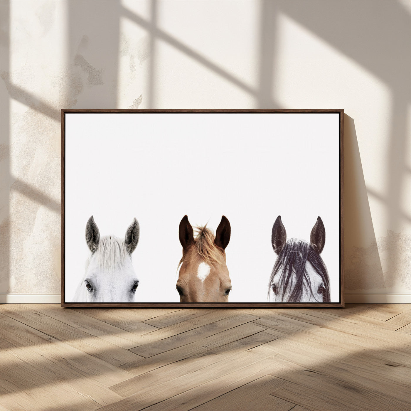 MGV-FC-36X24 - Horse Prints Set, Set of 3 Horse Wall Art, Horses Portraits, Farmhouse Wall Art, Farm Animals