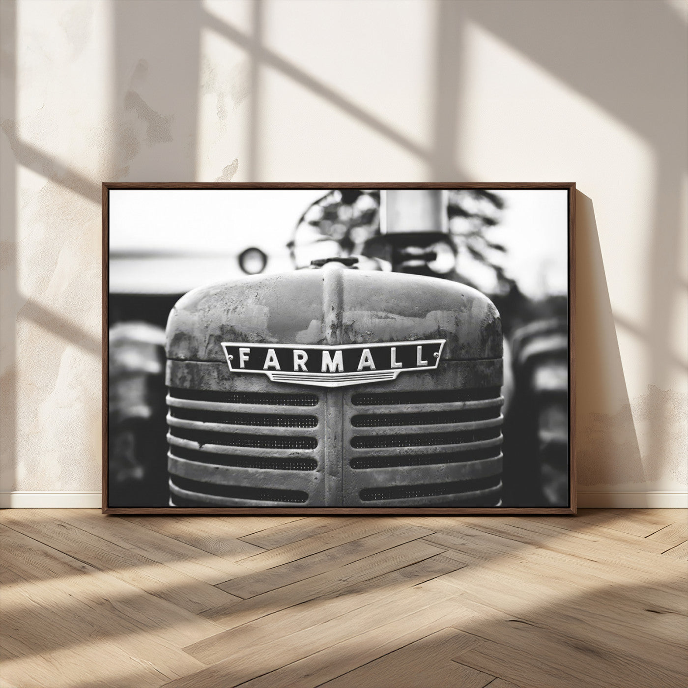 MGV-FC-36X24 - Vintage Farmall Tractor Wall Art Canvas Print, Rustic Farmhouse Decor Ready to Hang