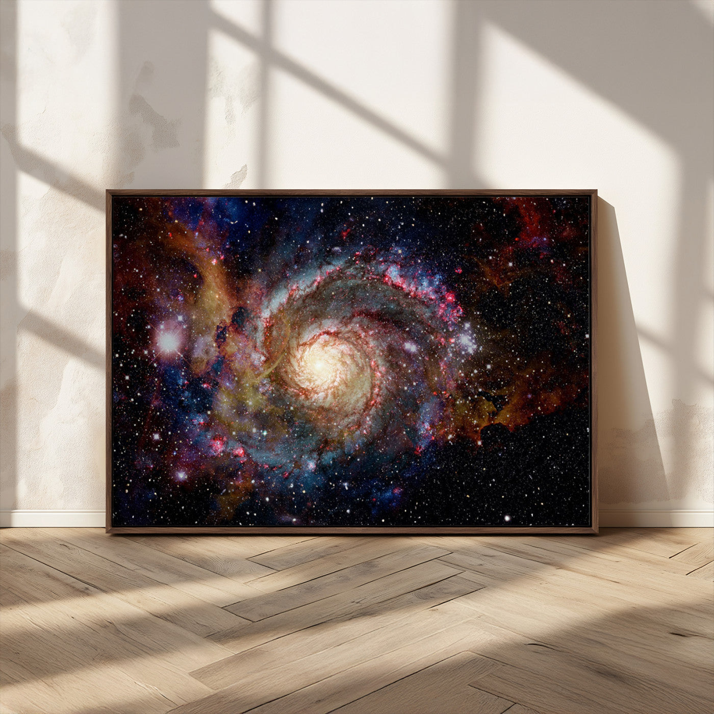 MGV-FC-36X24 - Nebula and Galaxies in Space Wall Art Canvas Print, Spiral Galaxy Wall Art Canvas Print