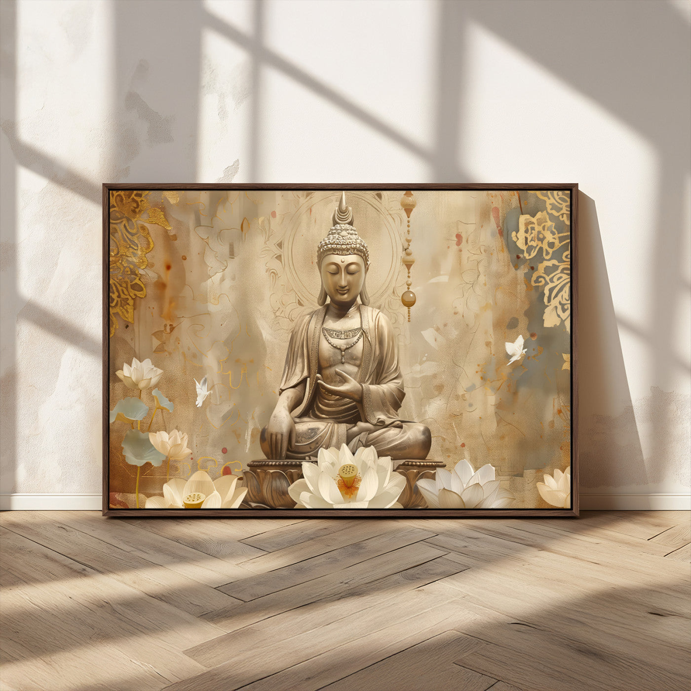 MGV-FC-36X24 - Buddha Wall Art Canvas Print, Buddha Meditation Room Decor, Yoga Room Wall Decor