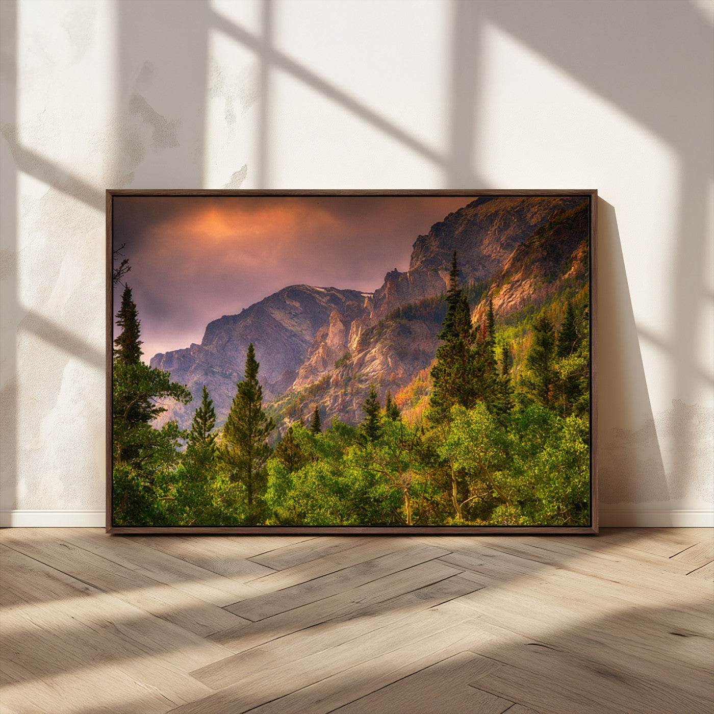 MGV-FC-36X24 - Colorado Rockies Mountains Wall Art Canvas Print | Ready to Hang  Framed Mountain Landscape