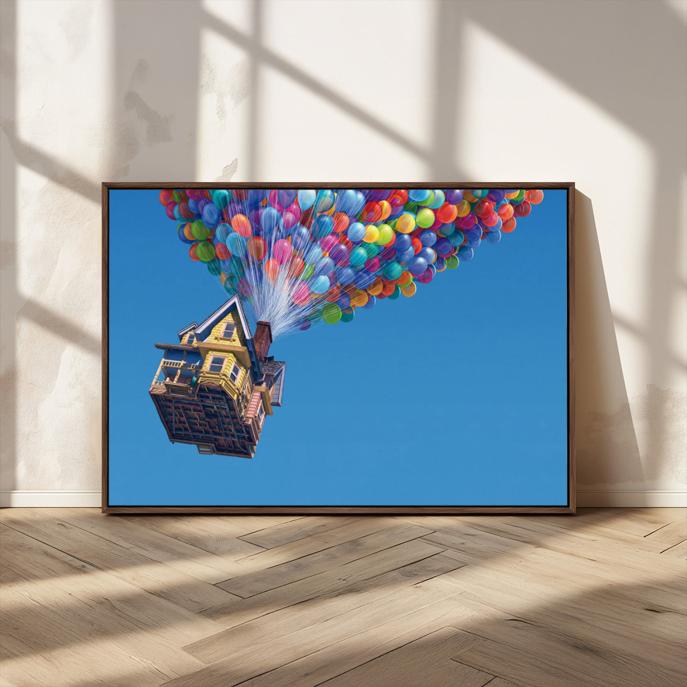 MGV-FC-36X24 - Carl Fredricksen, Up Movie Wall Art, Balloons Wall Art, Air Balloons for Kids Room Print