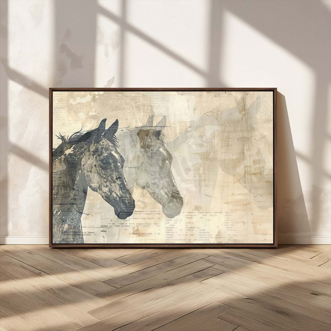 MGV-FC-36X24 - Abstract Horse Canvas Print | Modern Farmhouse Wall Art | Ready to Hang Framed