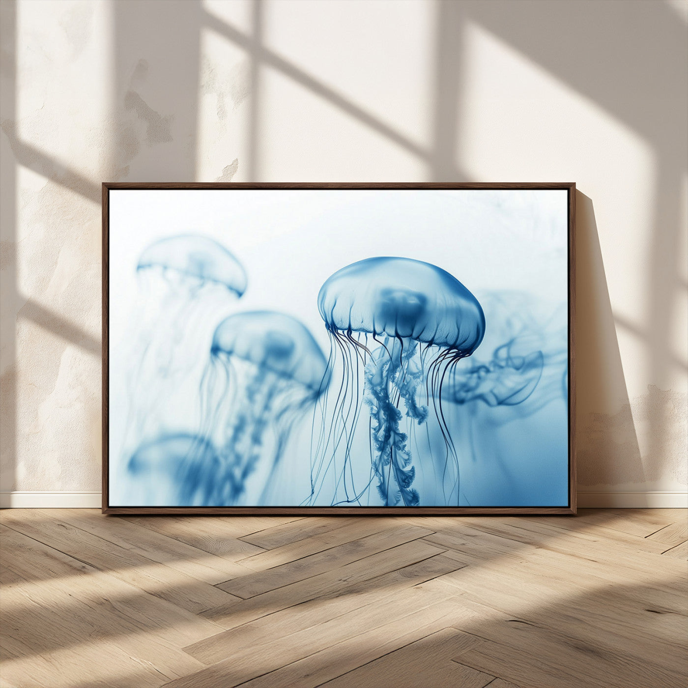 MGV-FC-36X24 - Blue Jellyfish Wall Art Canvas Print
