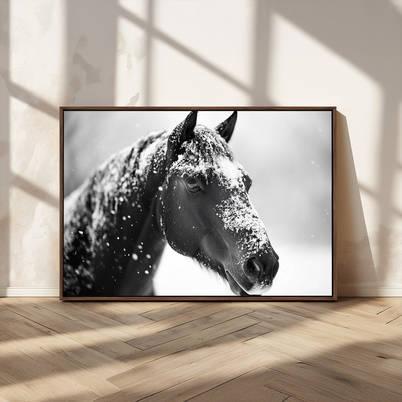 MGV-FC-36X24 - Horse Canvas Print - Winter Horse Snow Wall Art Canvas Print