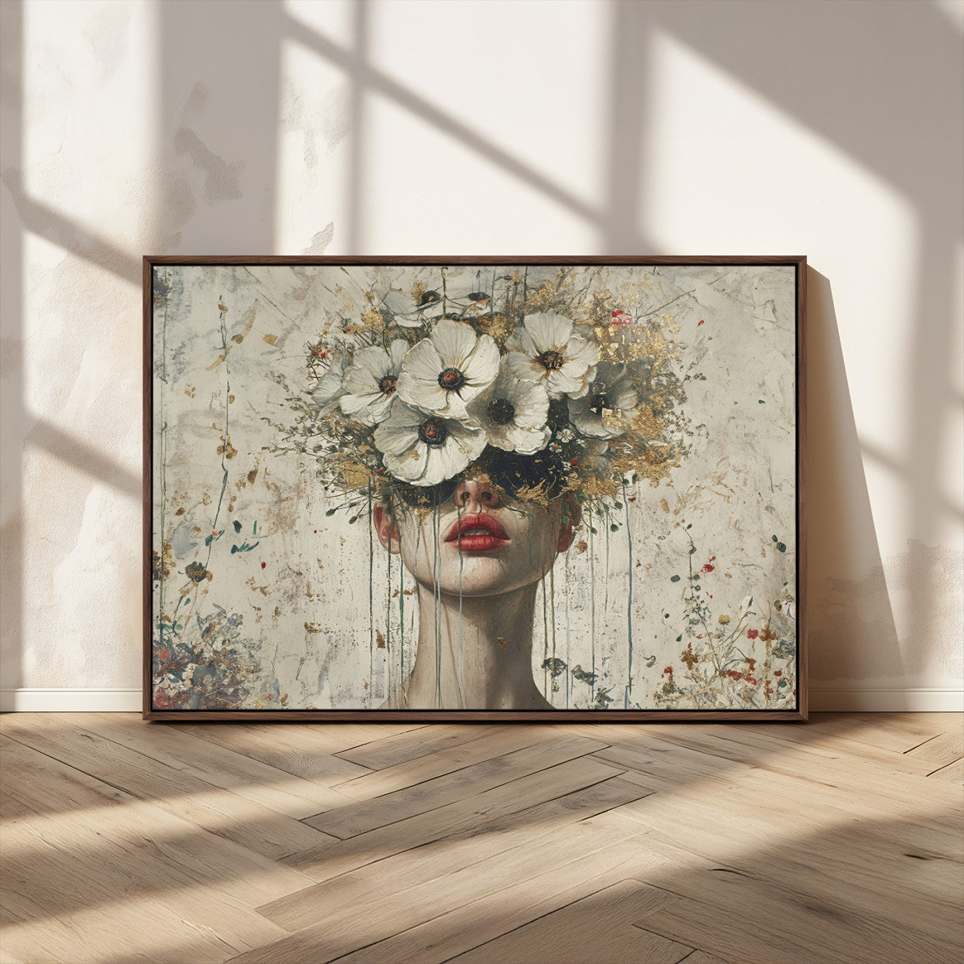 MGV-FC-36X24 - Abstract Floral Women Patel Wall Art Canvas Print