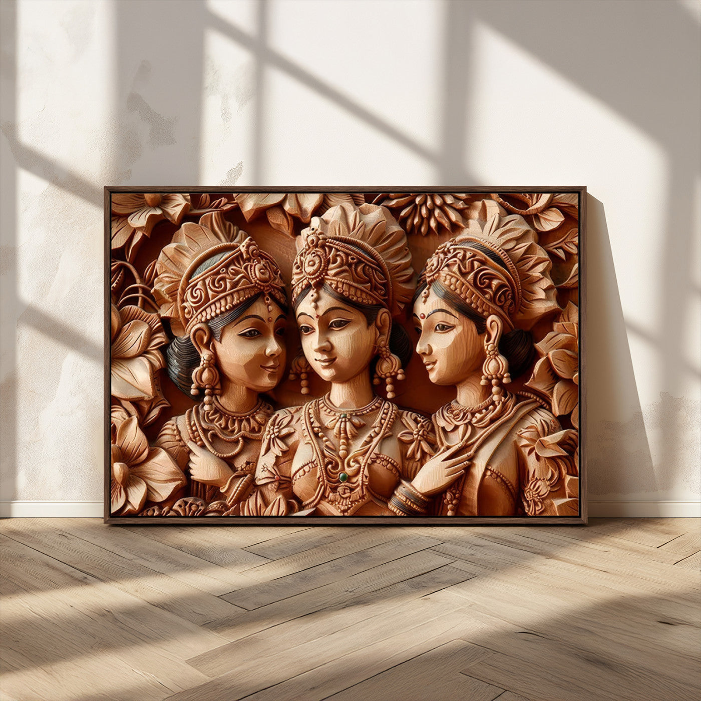 MGV-FC-36X24 - Indian Woman Statue Wall Art Canvas Print