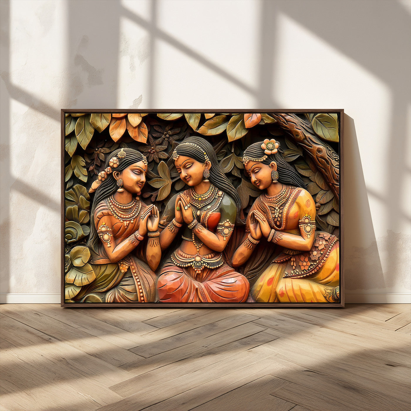 MGV-FC-36X24 - Indian Woman Statue Wall Art Canvas Print