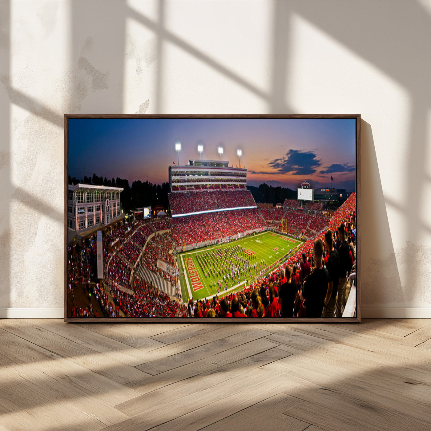 MGV-FC-36X24 - NC State Wolfpack Football Team Print - Raleigh Carter-Finley Stadium Wall Art Canvas Print