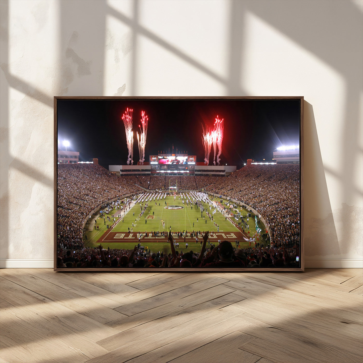 MGV-FC-36X24 - Framed Florida State Seminoles Football Team Print - Tallahassee Doak Campbell Stadium Wall Art