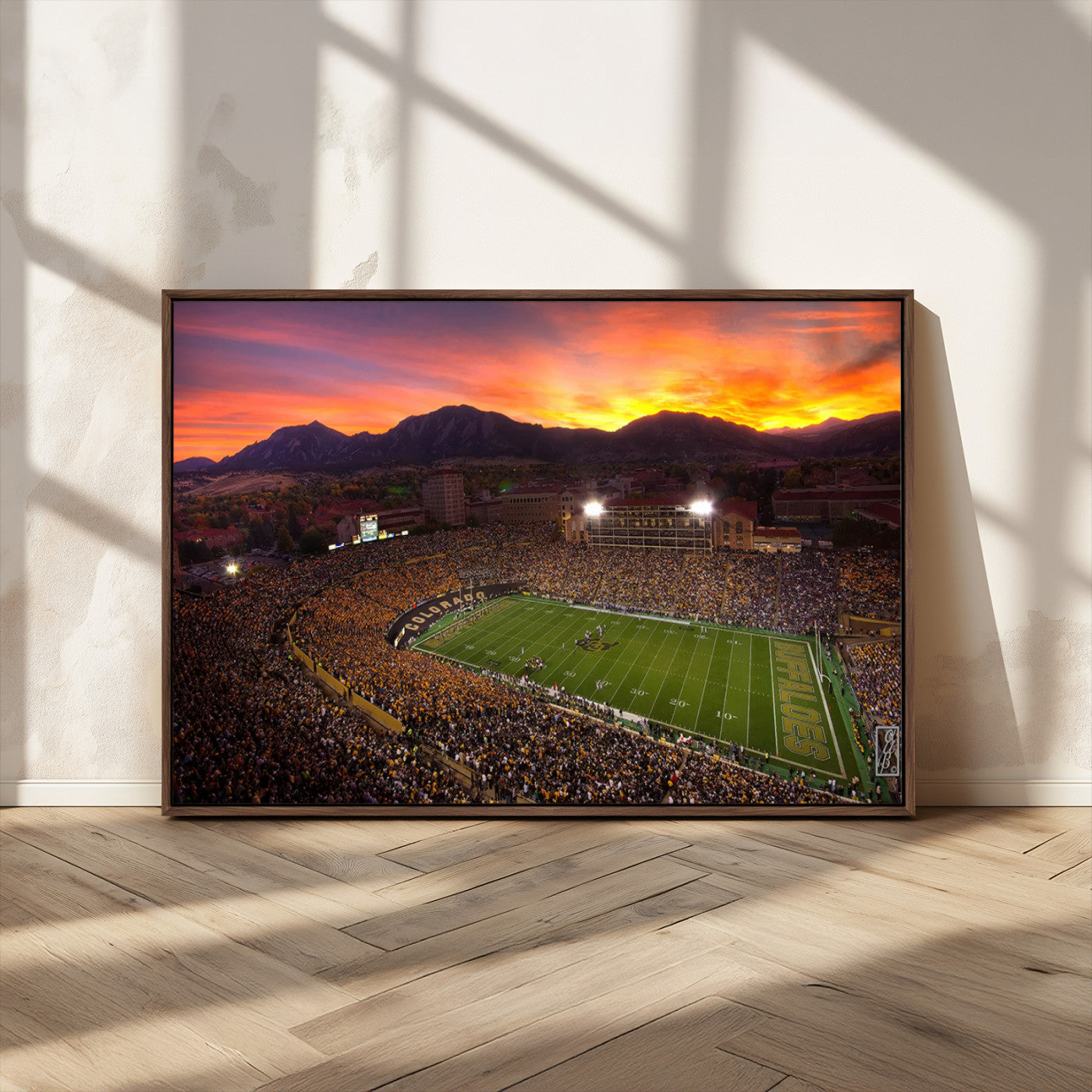 MGV-FC-36X24 - Colorado Buffaloes Football Team Print - Boulder Folsom Field Stadium Wall Art Canvas Print
