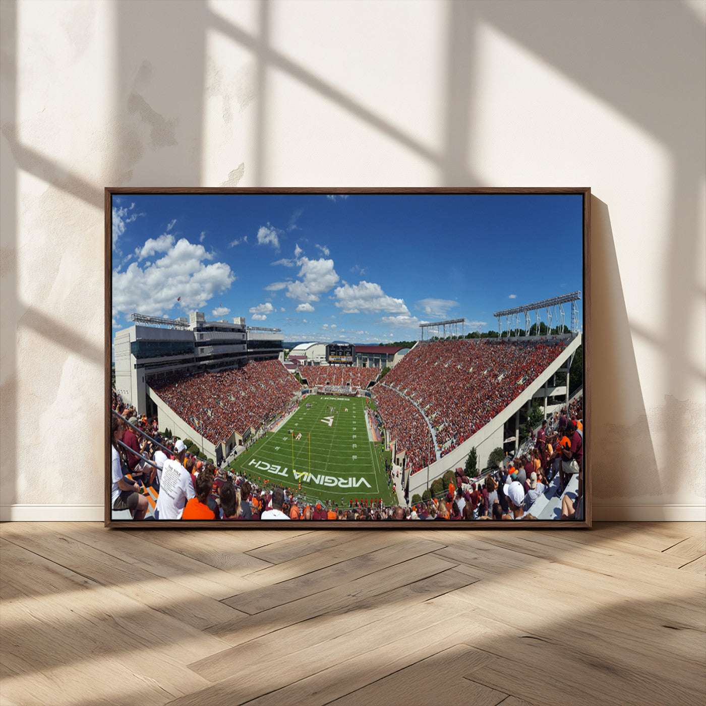MGV-FC-36X24 - Virginia Tech Hokies Football Team Print - Blacksburg Lane Stadium Wall Art Canvas Print