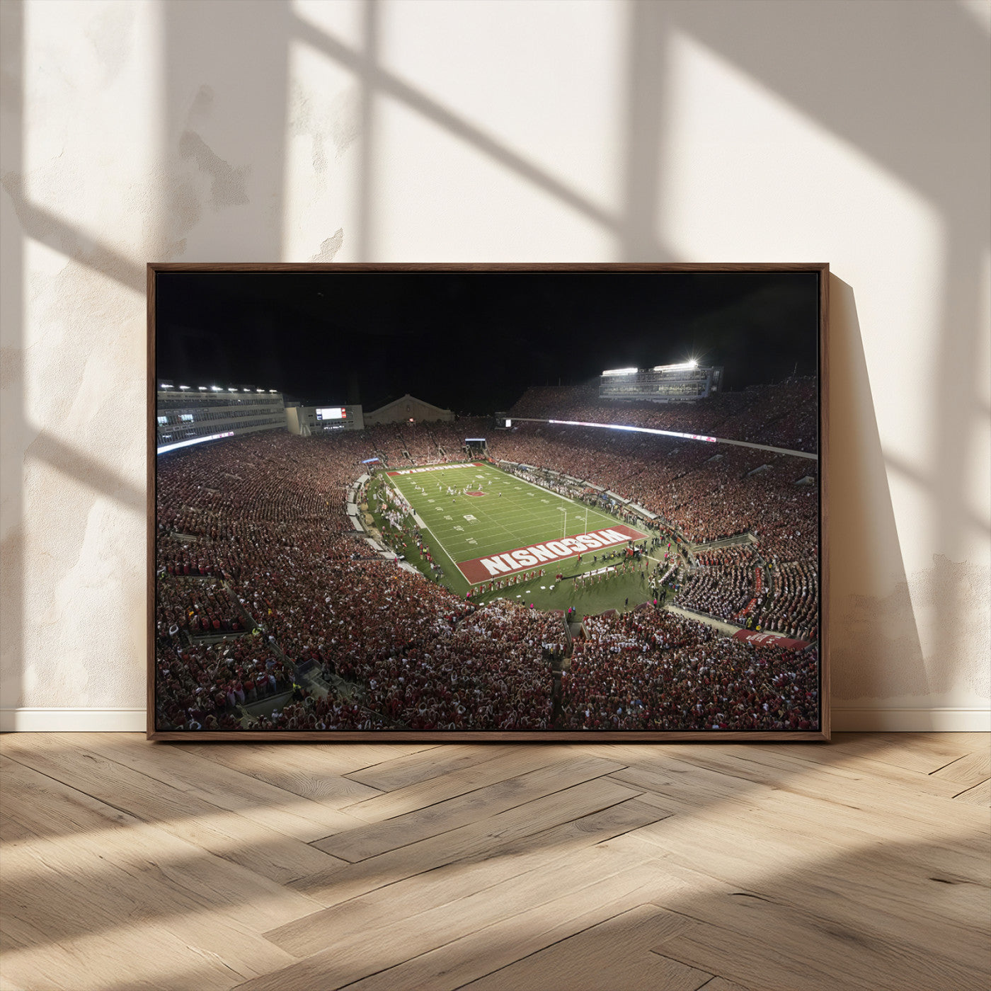 MGV-FC-36X24 - Wisconsin Badgers Football Team Print - Madison Camp Randall Stadium Wall Art Canvas Print