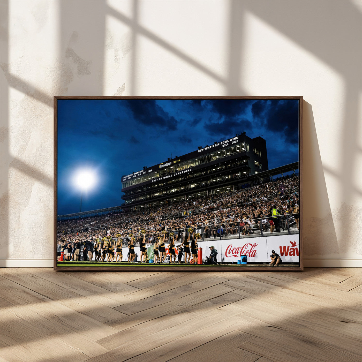 MGV-FC-36X24 - UCF Knights Football Team Print - Orlando FBC Mortgage Stadium Wall Art Canvas Print